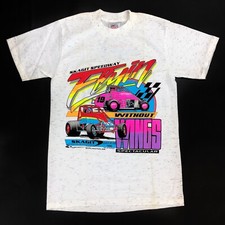 True VTG 90s 1995 All Over Double Sided Midget Sprint Car Racing Sz S Small USA