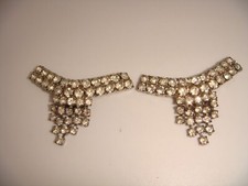 VINTAGE RHINESTONE SHOE CLIPS DANGLE ESTATE