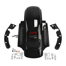 Black Rear Fender LED System Fit For Harley CVO Touring Electra Road Glide 09-13