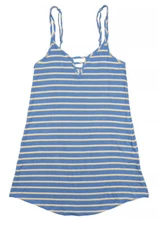 Jenni Jennifer Moore Women's 2XL Ladder-Front Chemise Nightgown Blue Stripe