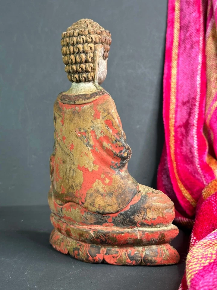 Old Balinese Carved Wooden Chinese Figure Cira 1950's …beautiful collection and - image 4 of 4