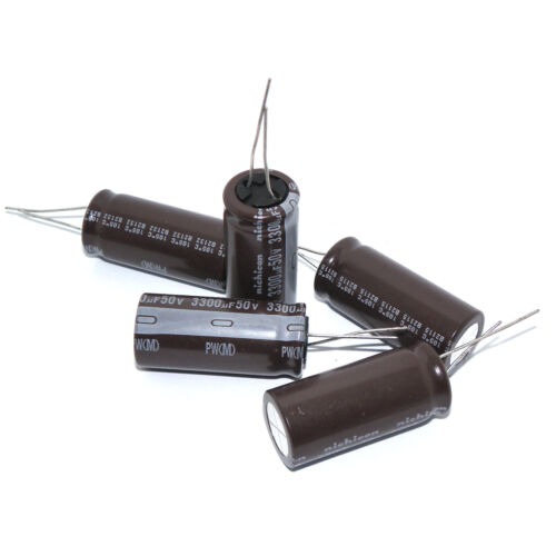 5x 3300uF 50V Electrolytic Capacitors Volume 50V3300uF Nichicon - Picture 2 of 5