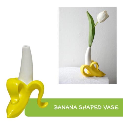 Vase banane en résine, décorations de bureau pour la bougeoir peau de J7K9 - Photo 1/13