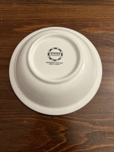 Vintage Nikko Ironstone Olive Flower 6” Set of 4 Plates and 2 Bowls Rare Japan - Picture 8 of 9