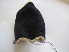 Vintage 1950's Black and Beige Hat With Lace-Preowned