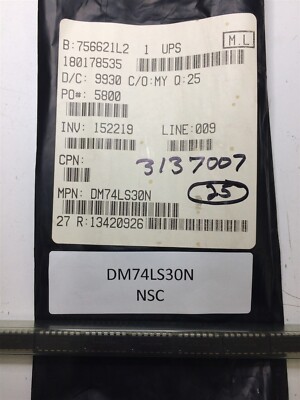 DM74LS30N NSC FSC IC GATE NAND 1CH 8-INP 14DIP 12 PIECES