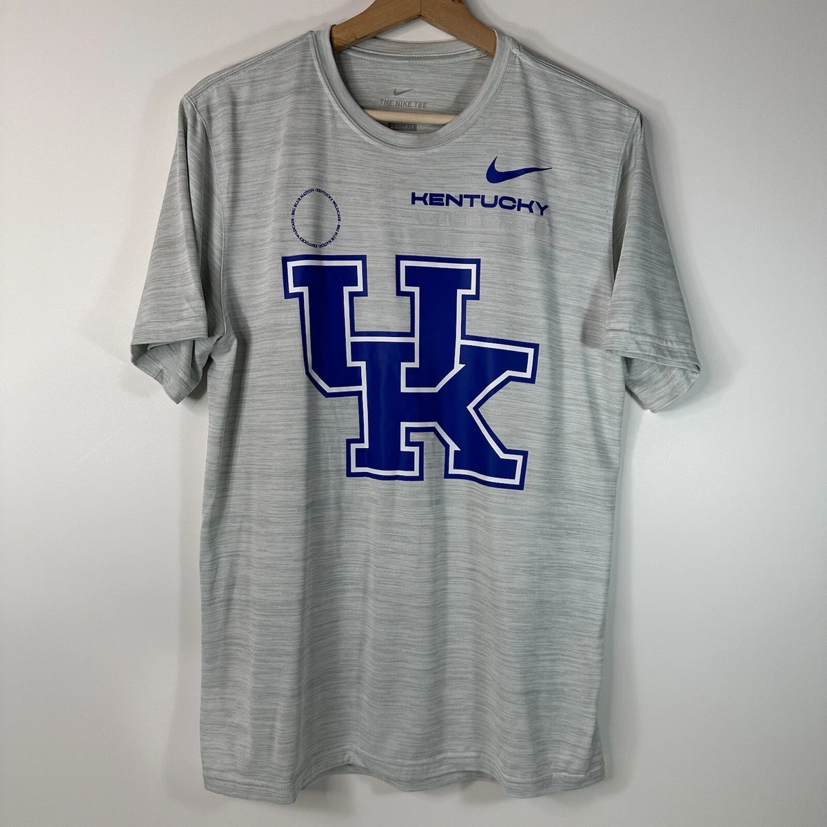 Nike Dri Fit Kentucky Wildcats UK T Shirt Tee Gray Mens Medium M