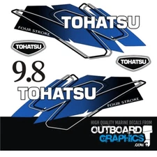 Tohatsu 9.8 4 stroke outboard engine decals/sticker kit