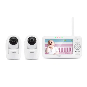 VTech 2 Camera Baby Monitor with 5" Screen, Pan & Tilt Cameras, Long Range & Col