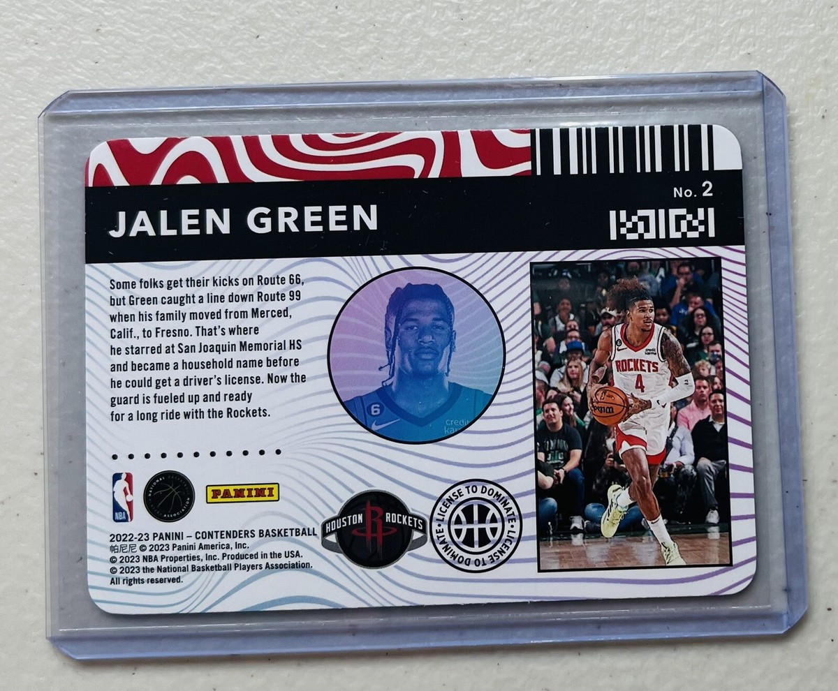 Jalen Green 2022-23 Panini Contenders License to Dominate SP