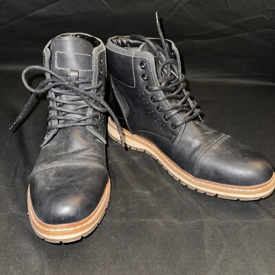 Men\'s Black Leather Chukka Boots with Lace-Up Closure Amazon.com | CLOWSE Men main image 2