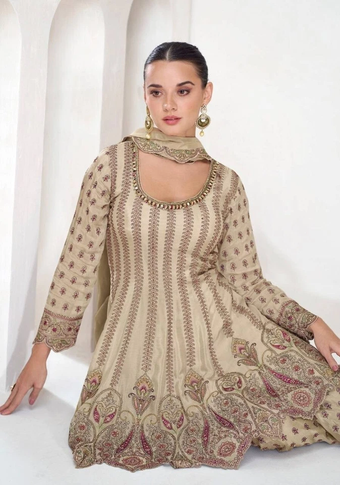 Diseñador Paquistaní Salwar Kameez Listo Para Usar Trajes Indio Boda Fiesta Vestido L Foto 4 de 4