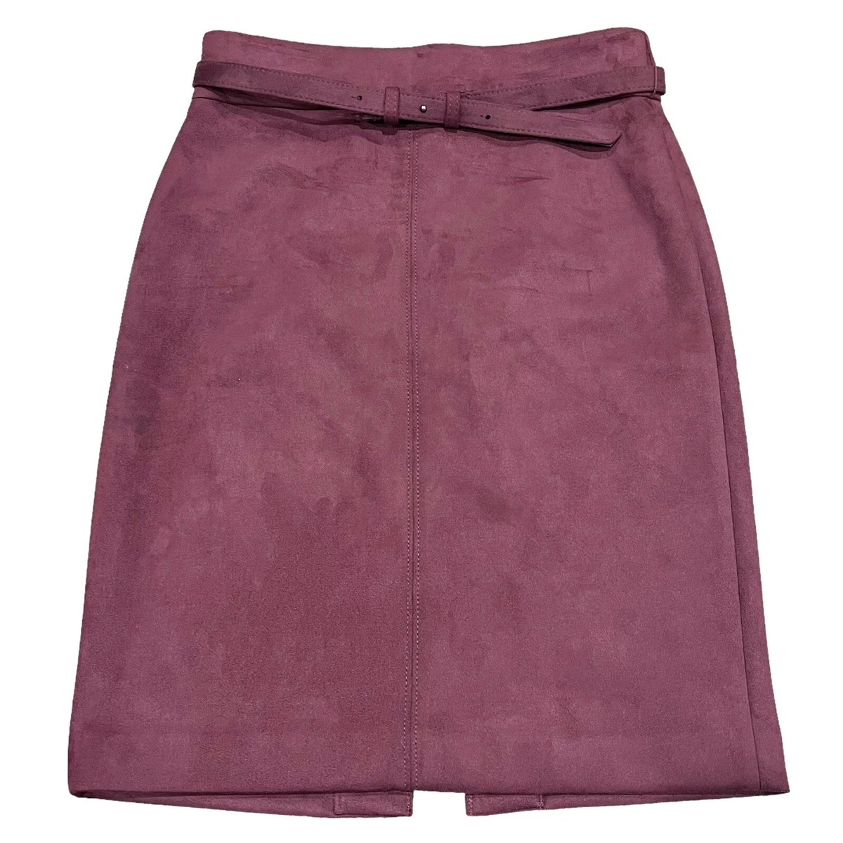 Ann Taylor NWT Faux Suede Belted Straight Pencil Skirt Vintage