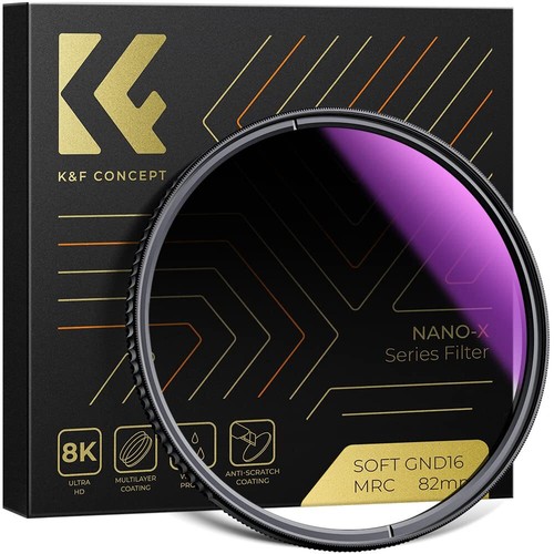 K&F Concept 82mm Soft GND8 (3 Blendenstufen) Objektivfilter Soft Graduated Neutral Densit...