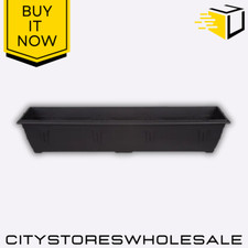 Image of Whitefurze 90cm Venetian Window Box Planter Black Durable Outdoor Garden