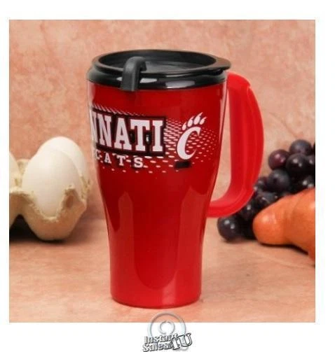 Taza de café Cincinnati Bearcats 16 oz Roadster vaso de plástico puerta trasera de viaje Foto 2 de 2