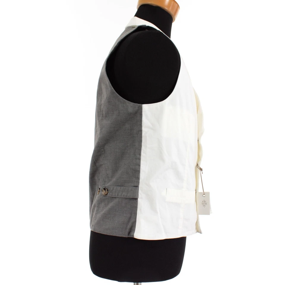 Chaleco/abrigo cintura doble botonadura Eleventy nuevo con etiquetas talla mediana en mezcla de algodón marfil Foto 2 de 4