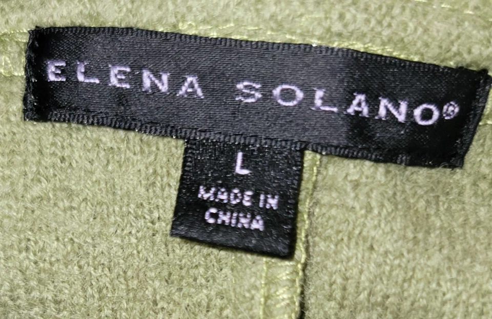 Y2k Women Boho Green 100% Wool Cardigan Sweater Ruffle Tie Front Preppy Jacket L - Image 3 of 4