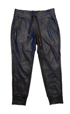 RAFFAELLO ROSSI Cynthia Joggers Shiny Dark Brown Sz 40 US 10 Stretch Drawstring