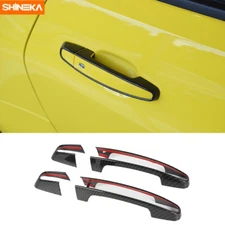 4x Exterior Door Handle Cover Trim Shell For Chevrolet Camaro 2017+ Carbon Fiber