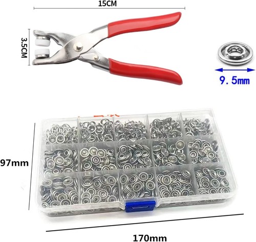 Pinza Per Occhielli Borchie Bottoni Automatici Cinture Borse Scarpe 100 OCCHIOLI - Foto 3 di 11