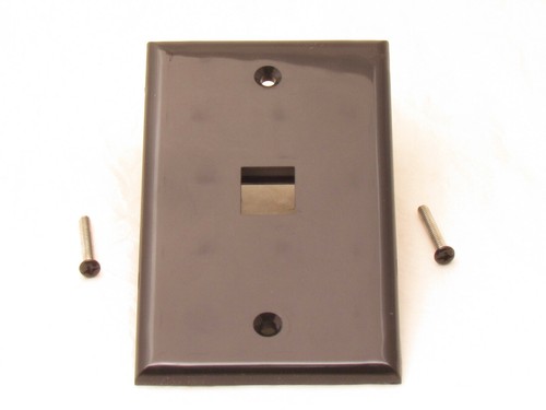 Placa frontal de red negra de 1 puerto Keystone Jack RJ45 CAT5e CAT6 - Imagen 2 de 7
