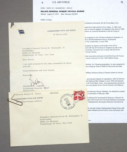 130+ Congratulatory Letters to Promotion - M.Gen. Perry M Hoisington, USAF -1961 - Picture 5 of 24