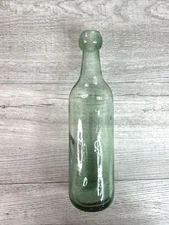 Vintage Round Torpedo Bottom Green Bottle Whiskey Soda