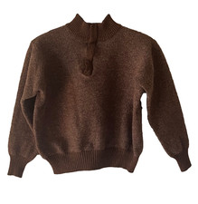 Peter Millar Italian Merino Wool Sweater Brown 1/4 Zip Preppy Youth Boys L