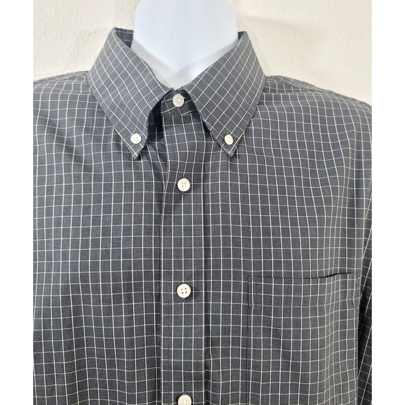Arrow Gray Check Button Down Collar Button Up Shi… - image 5