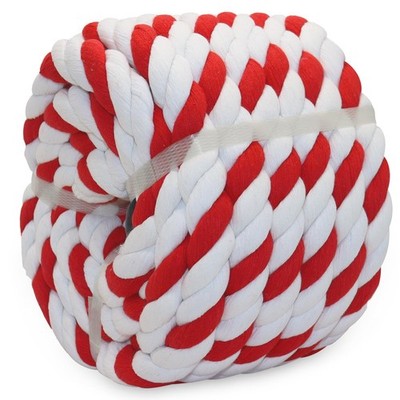 1in x 50ft Red and White Twisted Thick Cotton Rope for Crafts Landscaping