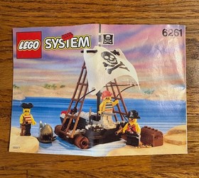 VINTAGE LEGO PIRATES SET RAFT RAIDERS (6261) 1992 COMPLETE W/ MANUAL, MINI FIGS