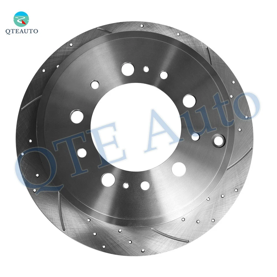 Rotores de disco de freio traseiros com fenda perfurada 345 mm para Toyota Tundra 2007-2021 - Imagem 2 de 4