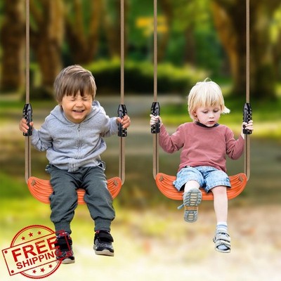 BeneLabel Swing Seats: 2 Pack Orange, 50-80'' Rope, 220LB Cap for Kids/Adults