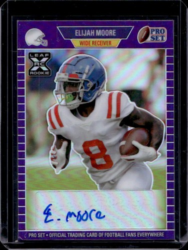 2021 Pro Set Metal Elijah Moore 1989 Auto XRC Rainbow Purple Prospect RC #29/50