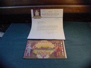 1911 Memphis Tenn Souvenir Fall Festival Booklet &1939 Mid South Fair Letterhead