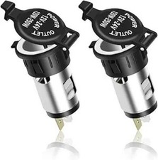 Universal 12V Car Cigarette Lighter Socket with Waterproof Cover Color: 2PCS