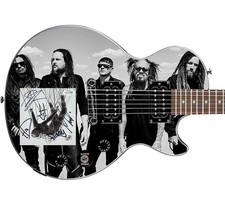 Korn Signed Autographed Gibson Epiphone Custom Graphics Photo Guitar ACOA