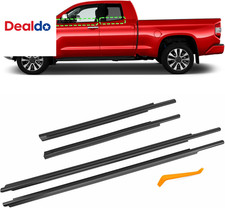 Window Molding Trim Seal Compatible with 2007-2021 Toyota Tundra Double Cab, 4 P