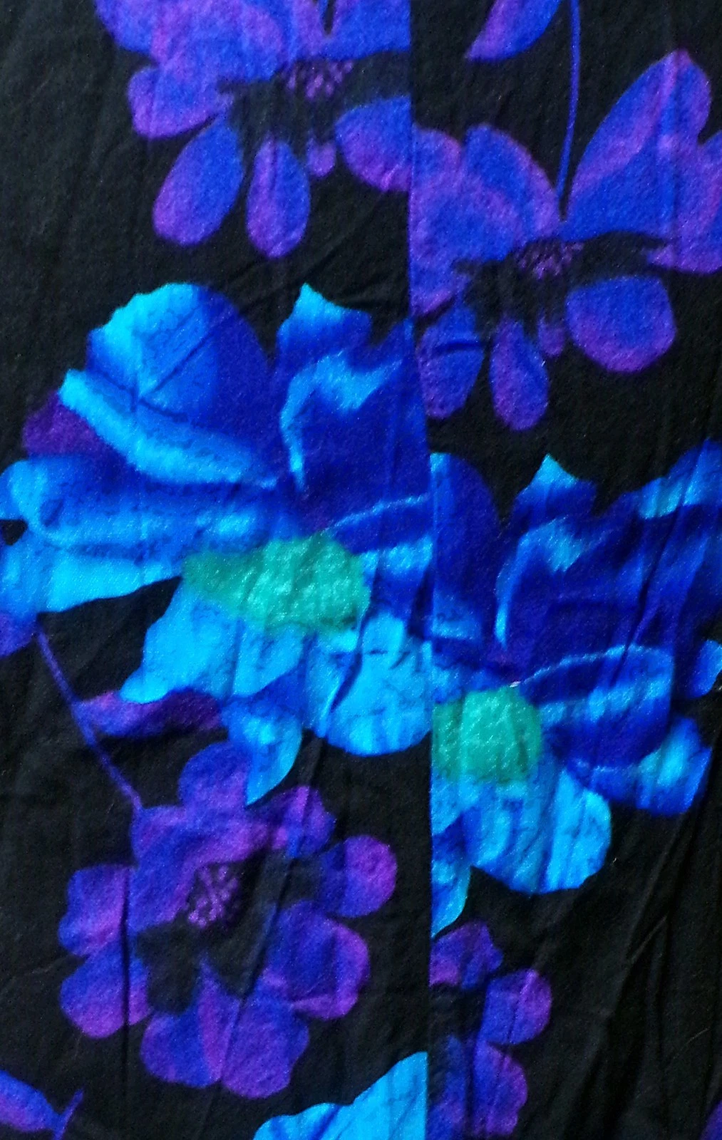 VETEMENTS Y2k Maxi Abito Grande Nero Floreale Blu Viola Tropicale 2 Spacchi Dark Fairy Rayon