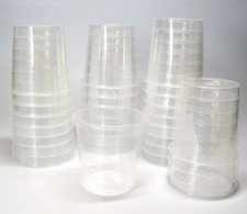 30 2oz Disposable Graduated Clear Plastic Cups for Mixing Paint, Stain, Epoxy,