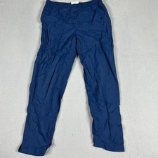 Nike Mens M Vintage Track Warmup Pants Navy Blue Nylon Lined Athletic Joggers