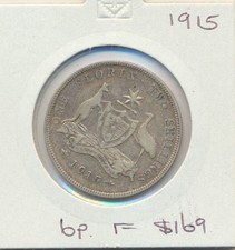 Australia: 1915 King George V Silver Florin 2/- Two Shillings Rare Date