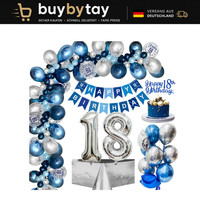 Mehrweg Deko 18. Geburtstag Jungen MäDchen Luftballons Banner Konfetti Ballon
