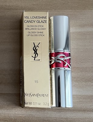 YSL Loveshine Candy Glaze Lip Gloss Stick 15 Showcasing Nude Full Size NEW $42