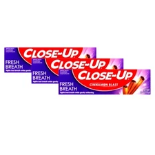 CLOSE-UP Fresh Breath Cinnamon Anticavity Fluoride Toothpaste, 4 Oz. Pack of 3