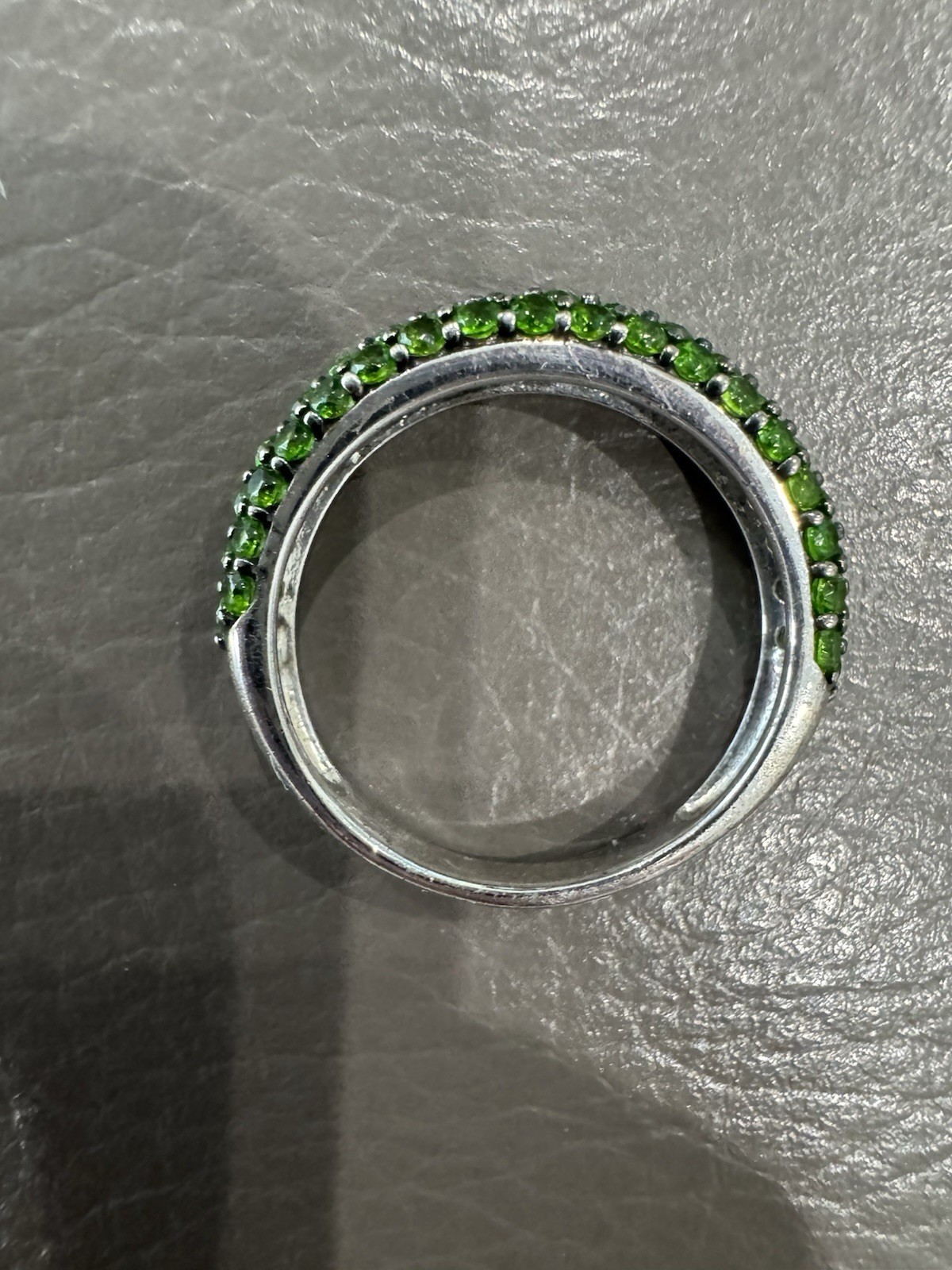 Beautiful sterling silver stackable with Green pa… - image 5