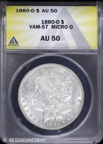 1880-O $1 Morgan Silver Dollar ANACS AU 50 | VAM-57 Micro O