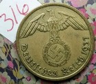 1937-A Germany Third Reich Coin   10 Reichspfennig w/ swastika, Combined Shipp — photo 3
