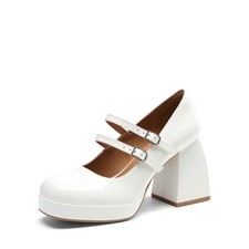 DREAM PAIRS Women's Platform Mary Jane High Chunky Closed Toe Heels Block Square